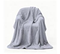 LZJD Plaid Canape Couverture Polaire 100 x 220 cm Moelleuse et Chaude Couverture Polaire Flanelle Toutes Saisons pour Lits, Canapés, Chaises et Divans, Gris Clair