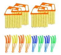 LZJPECES Lot de 6 outils de nettoyage pour stores vénitiens en microfibre pour nettoyer les volets de fenêtre, les climatiseurs, les stores en bois et vinyle, comprend 6 housses en tissu (12)