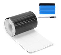 LZLRUN Kit d'outils gratuit ruban adhésif en vinyle 3D en fibre de carbone pour occulter les garnitures de fenêtre et de porte - Ruban adhésif universel en fibre de carbone noir sec (5,1 x 9,1 m)