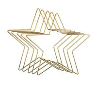 LZLUCKCOME Lot de 5 anneaux en métal pour bricolage, cœur, lune, pentagone attrape-rêves et bricolage de Noël, pour couronne de mariage, attrape-rêves (étoile à cinq branches (150 mm x 5), doré)