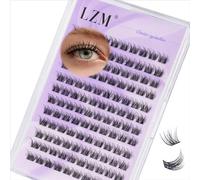 LZM Faux Cils Individuel - 144Pcs Extension Cils 10mm D Curl Faux Naturel Bande Mince Extension De Individuels Réutilisable Cluster Lashes Individual Eyelashes (GS49-D-10MM)