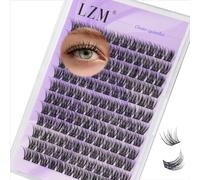 LZM Faux Cils Individuel - 144Pcs Extension Cils 12mm C Curl Faux Naturel Bande Mince Extension De Individuels Réutilisable Cluster Lashes Individual Eyelashes (GS49-C-12MM)