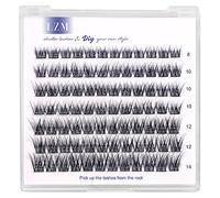 LZM Faux Cils Individuel Cils C Curl 8-14mm Cateye Faux Naturel Doux Diy À La Maison Réutilisable Individuels False Eyelashes Individual Lashes ((Moon-D curl)