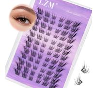 LZM Faux Cils - Individuels Naturel Extension Cils avec Bande Transparente Cils en Grappe Doux et Vaporeux, C Curl Professionnel Extensions de cils DIY à la Maison (ZK05)