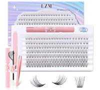 LZM Kit Extension Cils 168pcs Faux Cils Individuel avec Lash Bond and Seal 8-16mm D Curl Extension Cils Kit Faux Cils Naturel Moelleux et Doux Cils avec Applicateurs (LZ03-D Curl Mix)