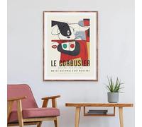 LZMASM Affiche de l'exposition Le Corbusier 1954, estampe de musée d'art français, style cubiste, art mural moderne du milieu du siècle, peinture sur toile (60x80cm/sans cadre)