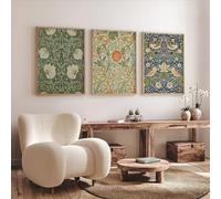 LZMASM Affiche imprimée William Morris, style floral, pour salon, décoration intérieure moderne, impression sur toile (40 x 60 cm / 3 pièces sans cadre)