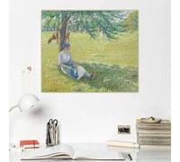 LZMASM Camille Pissarro, Gardeuse de vaches, Éragny, toile imprimée, peinture, art célèbre, affiche, décoration murale, décoration d'intérieur (50 x 60 cm, sans cadre)