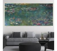 LZMASM Claude Monet « Les Nymphéas » Impression sur toile Peinture Célèbre œuvre d'art Image Décoration murale Salon moderne Décoration (80x160cm/Sans cadre)