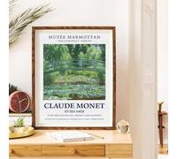 LZMASM Claude Monet Nymphéas Art Poster Print Pont japonais Nymphéas Impression sur toile Peinture Salon Décoration d'intérieur 50x70cm Sans cadre