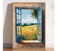 LZMASM Estampe d'Henri Matisse représentant une fenêtre ouverte, style fauviste, exposition de peinture d'Henri Matisse, oranger méditerranéen, vue côtière (70 x 100 cm/sans cadre)