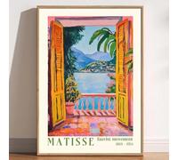 LZMASM Estampe d'Henri Matisse représentant une fenêtre ouverte, style fauviste, exposition de peinture d'Henri Matisse, oranger méditerranéen, vue côtière (70 x 100 cm/sans cadre)