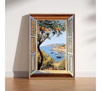 LZMASM Estampe d'Henri Matisse, style fauviste, œuvre d'art moderne sur le thème de la mer Méditerranée et des orangers, idéale pour la décoration intérieure (30 x 45 cm/sans cadre)