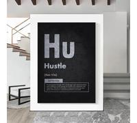 LZMASM Les éléments du succès, toile, art mural, excellence, concentration, état d'esprit, citations, texte, affiche, impression pour décoration d'intérieur (50 x 70 cm, sans cadre)