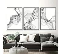 LZMASM Minimalist Wavy Line Poster Canvas Wall Art, Black and White Abstract Art, Modern Home Fashion Decor, Canvas Prints(40x60cm/3PCS Frameless)