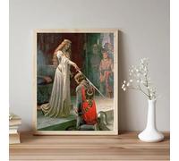 LZMASM Portrait de femme victorienne préraphaélite, affiche vintage, John William Waterhouse, peinture sur toile, décoration murale, 40 x 60 cm, sans cadre