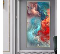 LZMASM Tableau abstrait moderne sur toile représentant des nuages colorés, idéal pour la décoration de votre salon (70 x 140 cm / 2 pièces sans cadre).