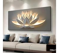 LZMASM Tableau sur toile Fleur de lotus - Impressions sur toile minimalistes modernes sans cadre pour la décoration du salon, de la chambre et du bureau (80 x 160 cm/Sans cadre)