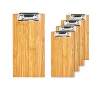 LZMS Presse-papiers en bois naturel de 10,2 x 20,3 cm - Support de menu - Pour bloc-notes de poche