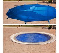 LZMZMQ Bâche Piscine Couvertures De Piscine pour Piscines Hors Sol 7.3m Hiver, Couvertures De Piscine avec Filet De Sécurité, Couverture Rigide pour Piscine(Blue,6f/1.8m)