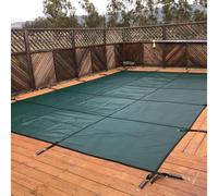 LZMZMQ Bâche Piscine Couvertures De Piscine Rectangulaires pour Piscines Hors Sol, Couvertures De Piscine De Sécurité pour Piscines Creusées avec Filet De Sécurité,(2.5X3m/8.2X9.8ft)