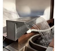 LZMZMQ Déversoir Cascade Déversoir De Cascade Encastré Au Mur pour Étangs Extérieurs, Cascades De Piscine en Acier Inoxydable pour Piscines Creusées, Fontaines À Chute D'ea(105cm/41.3")