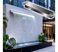 LZMZMQ Déversoir Cascade Déversoir en Acier Inoxydable pour Cascade Extérieure, Mur De Cascade À Montage Intégré/Cascada Para Piscina, Boîte De Cascade Personnalisée(75cm/29.5in)