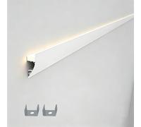 LZMZMQ Goulotte De Lumière De Garniture De Moulure De Plafond Découpable, Canal De Diffuseur LED À Montage En Surface Pour La Décoration Intérieure(White,6.6ft(2m))