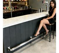 LZMZMQ Repose Pieds Kit De Repose-Pieds De Barre Mural pour Comptoirs De Restaurant, Rampe De Repose-Pieds avec Finition Polie Et Supports, Installation De Bricolage(3ft/91cm)