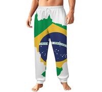 LZNJZ Pantalon de survêtement pour homme avec poches, pantalon de jogging passionné coloré du Brésil pour homme, Brésil coloré passionné, L