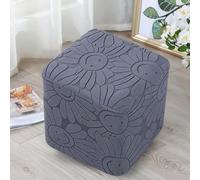 LZOQOWUJ Housse de Pouf Ottomane Carrée 40x40 45x45 CM Extensible Jacquard Housses Ottomane Rangement de protéger Repose-Pieds Housse Protection de Tabouret Pouf Lavable en Machine(#15,2 Pieces)