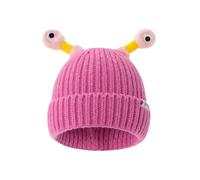 LZPCarra Bonnet tricoté mignon et lumineux parent-enfant, bonnet amusant fait à la main avec grand, peut être étiré bonnet garçon 53, Rose, taille unique