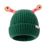 LZPCarra Bonnet tricoté mignon et lumineux parent-enfant, bonnet amusant fait à la main avec grand, peut être étiré bonnet garçon 53, JN, taille unique