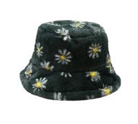 LZPCarra et hiver imprimé chapeau seau peluche loisirs voyage chaud imitation chapeau seau bonnet de bain ensemble, Marine, taille unique