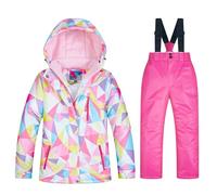 LZPCarra Grenouillère d'Halloween pour bébé fille veste de ski combinaison pantalon coupe-vent manteau d'hiver tenue ensemble, M, 5-6 ans