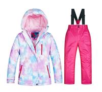 LZPCarra Grenouillère d'Halloween pour bébé fille veste de ski combinaison pantalon coupe-vent manteau d'hiver tenue ensemble, e, 5-6 ans
