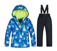 LZPCarra Grenouillère d'Halloween pour bébé fille veste de ski combinaison pantalon coupe-vent manteau d'hiver tenue ensemble, q, 5-6 ans