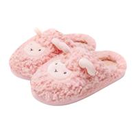 LZPCarra Pantoufles en peluche pour femme - Chaussures d'hiver doublées élégantes - Pantoufles mignonnes - Chaussons chauds - Antidérapants - En coton - Unisexe - Confortables, Rose, 40 EU