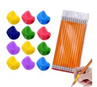 LZPLJLWS Guide Doigts Écriture Enfant 12 Pièces + 12 Crayons, Aide à la Prise en Main, Apprentissage de l’Écriture, Multicolore, pour Droitier et Gaucher, Souple et Confortable