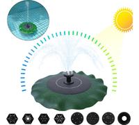 LZQ 1,4W Fontaine solaire ronde Pompe de bassin Pompe solaire Feuille de lotus Fontaine extérieure pour mangeoire à oiseaux, aquarium, étang, décoration de jardin