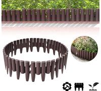 LZQ 50x Palissade Bordure de pelouse Bordure de parterre Bordure de pelouse Marron 14m