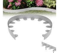 LZQ 5m de bordure de gazon galvanisée, bordure de jardin flexible, hauteur 5 cm, 25 piquets inclus, pour parterre pelouse terrasse trottoir entrée, argenté