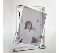 LZQ 80x100cm Moustiquaire Moustiquaire 4 pièces Moustiquaire Moustiquaire Cadre tendu pour fenêtre avec cadre en aluminium sans perçage, Blanc