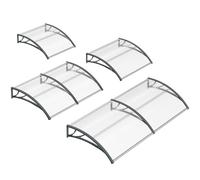 LZQ Auvent pour porte d'entrée, auvent à pupitre, auvent en polycarbonate transparent et cadre en aluminium, protection contre les intempéries, pour toit de porte et fenêtre (150 x 100 cm, gris)