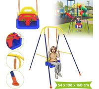 LZQ Balançoire bébé 3 en 1 Balançoire bébé Siège bébé réglable et évolutif Siège balançoire Balançoire de jardin avec dossier et ceinture de sécurité pour bébé et enfants