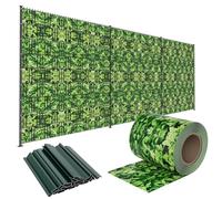 LZQ Bandes brise-vue en PVC extra épaisses, opaques, double fil avec 20 clips de fixation pour clôture de jardin ou balcon, 35 m x 19 cm, petites feuilles