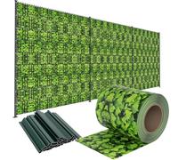 LZQ Bandes brise-vue en PVC extra épaisses, opaques, double fil avec 20 clips de fixation pour clôture de jardin ou balcon, 70 m x 19 cm, grandes feuilles