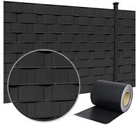 LZQ Bandes brise-vue en PVC extra épaisses, opaques, double fil avec 90 clips de fixation pour clôture de jardin ou balcon, 210 m x 19 cm, Anthracite