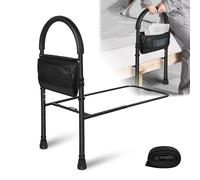 LZQ Barrière de lit sécurisée, pliable, avec sac de rangement et pieds de soutien, protection anti-chute pour adultes âgés, protection latérale, rampe de lit, hauteur réglable