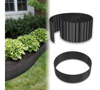 LZQ Bordure de pelouse - 10 m x 18 cm - Haute forme d'onde galvanisée - Limiteur de fleurs flexible - Facile à monter - Blocage des racines ou bord de coupe - Longueur du parterre de fleurs et du